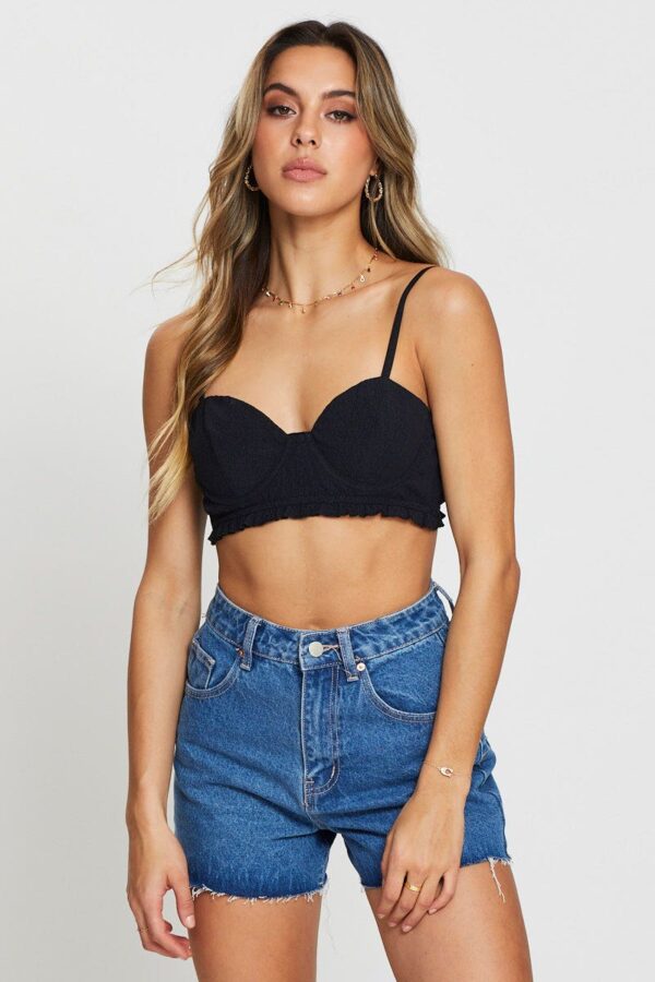 Black Crop Bralette - Image 3