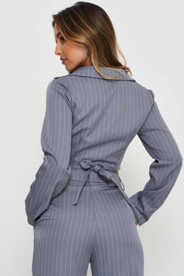 Stripe Wrap Top Long Sleeve - Image 5