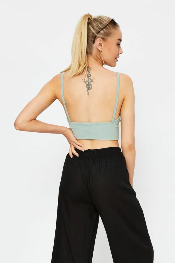 Green Basic Rib Bralette - Image 5