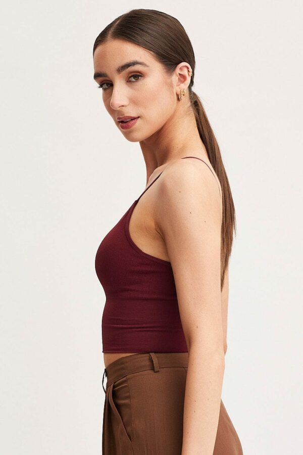 Red Crop Singlet Top Seamless - Image 4