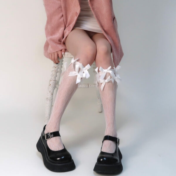 Fairy bows lolita lace stockings - Image 3